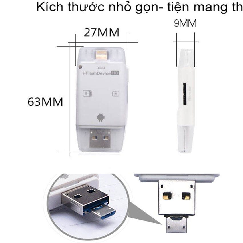 Đầu đọc thẻ nhớ cho iPhone iPad - i-FlashDevice HD Card Reader chất lượng cao