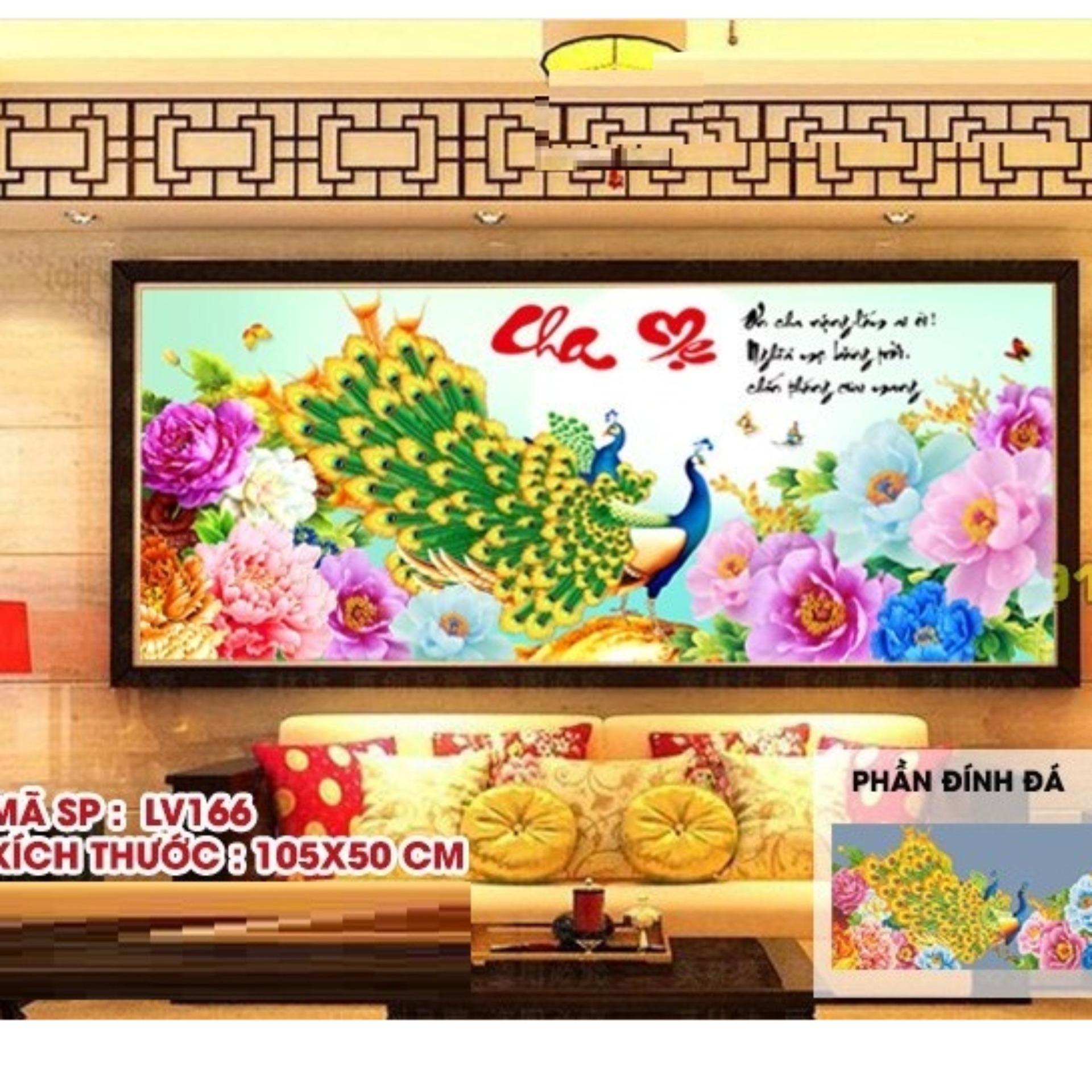 Tranh đính đá Cha mẹ cao cấp- LV166