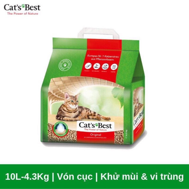 Cat's best original - cát vệ sinh "bẫy mùi thông minh" 10l 4.3kg
