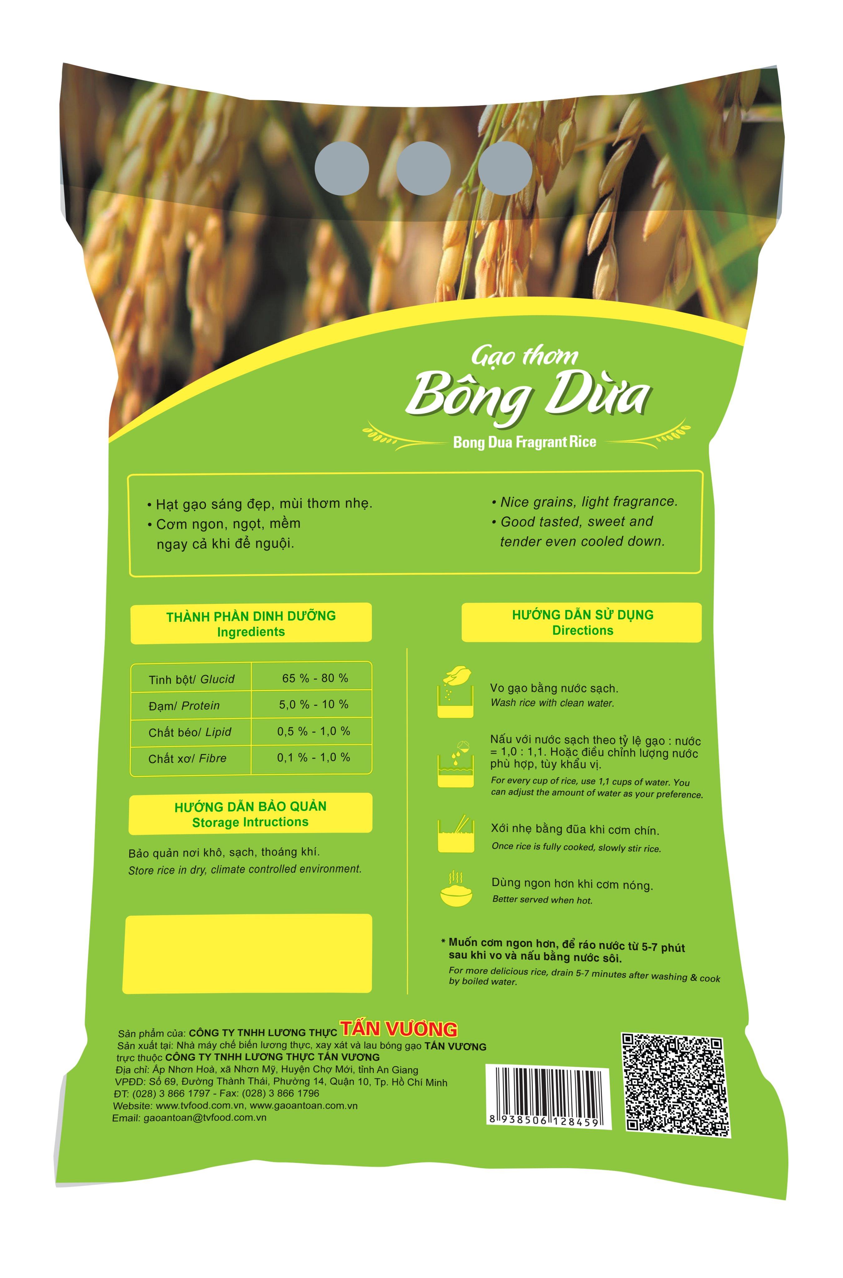 TẤN VƯƠNG - GAO THƠM BÔNG DỪA 5KG