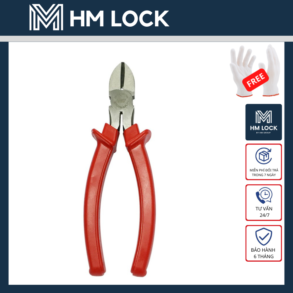 Kìm cắt cán đỏ top 6"-7" thép không gỉ - hàng chính hãng - hm lock