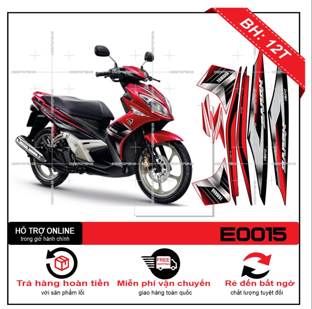 TEM XE NOUVO LX (TEM RỜI NOUVO) LX CHẾ ĐỎ ĐEN
