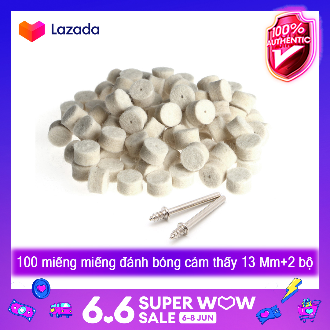 ✪100Pcs Wool Felt Polishing Buffing Pad 13mm + 2 Shank For Grinding Wheel
