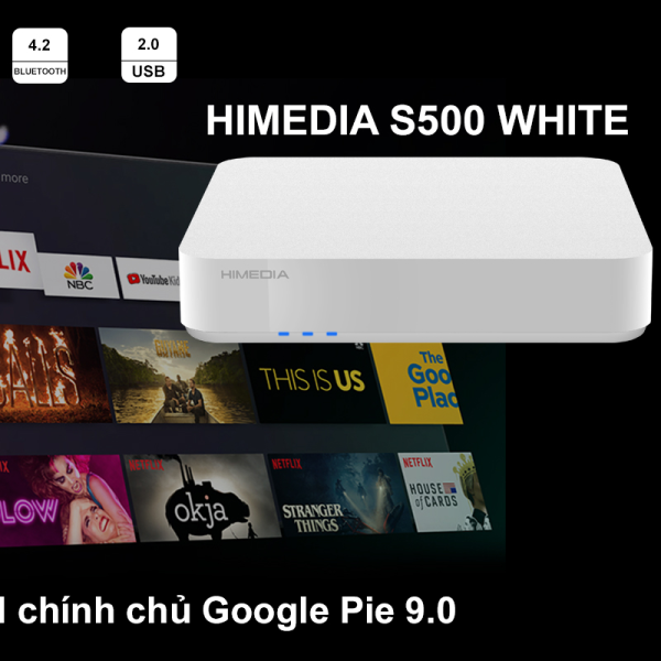 Tivi Box Android HIMEDIA S500 - New 2020 Android TV 9.0 Chính Chủ - Kèm Remote Voice