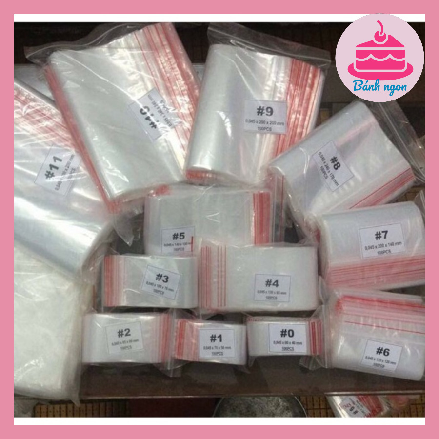 1KG Túi Zip Trong Viền Đỏ (Zipper)