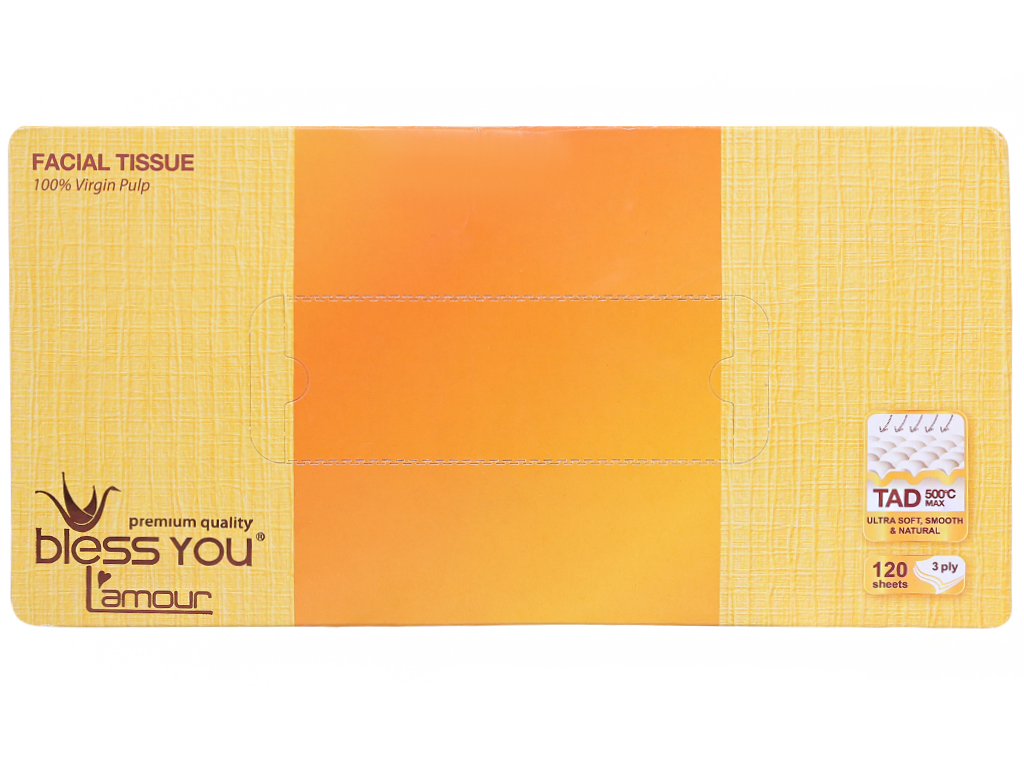 Khăn giấy lụa Bless You L'amour 3 lớp hộp 120 Tờ