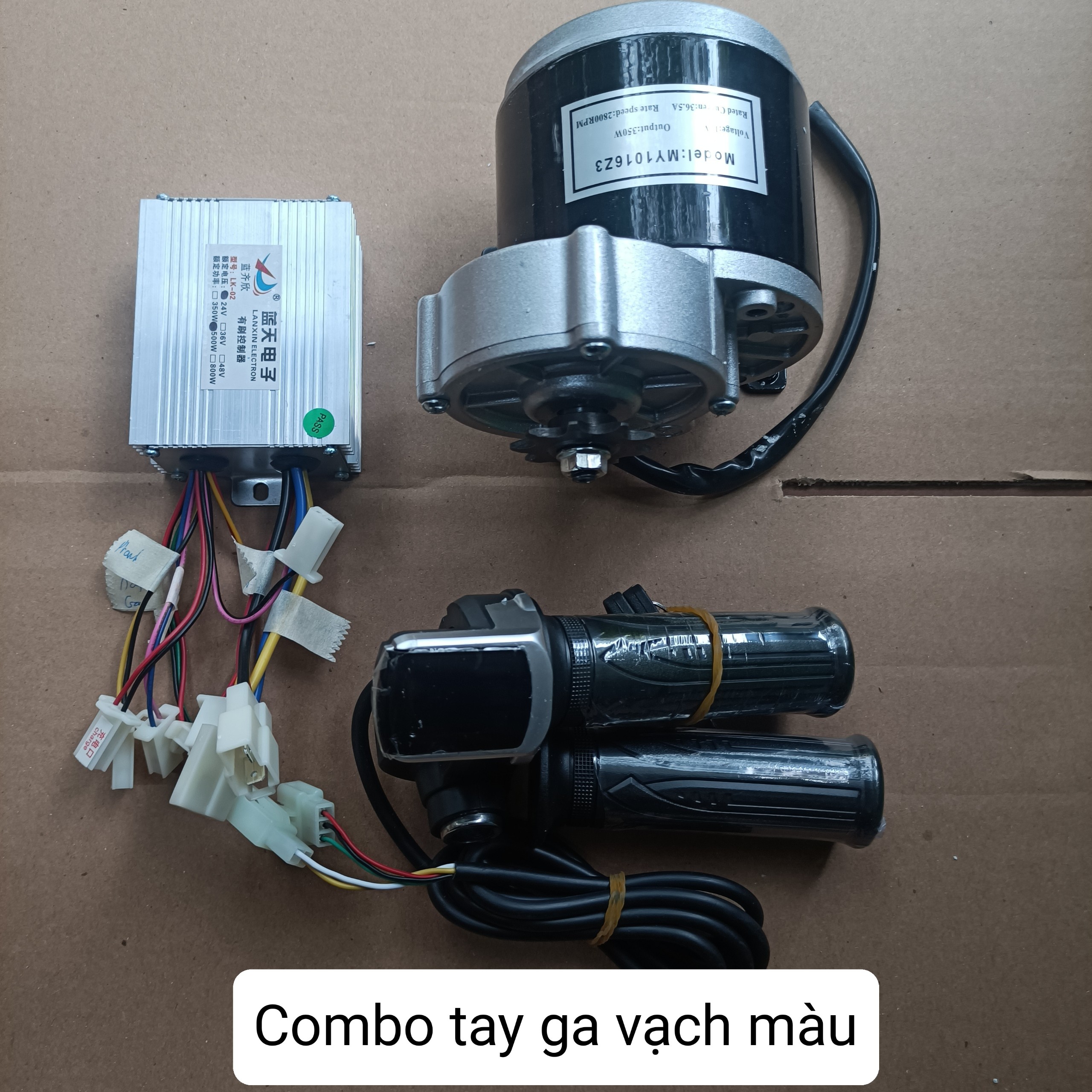 Combo chế xe điện từ động cơ giảm tốc 12v 350w, 24v 350w