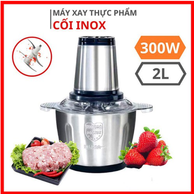 MÁY XAY THỊT ĐA NĂNG INOX 4 LƯỠI SIÊU BỀN(BẢO HÀNH 1 NĂM)