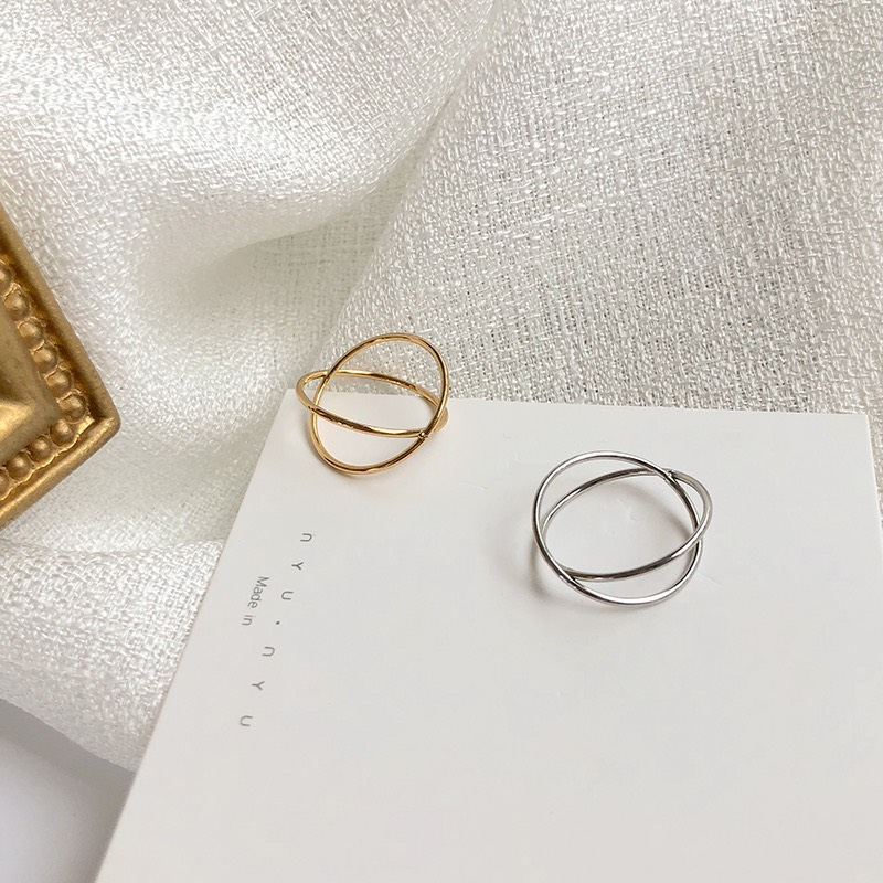 Nhẫn nũ chữ X đơn giản, kiểu dáng basic Her Jewelry N20