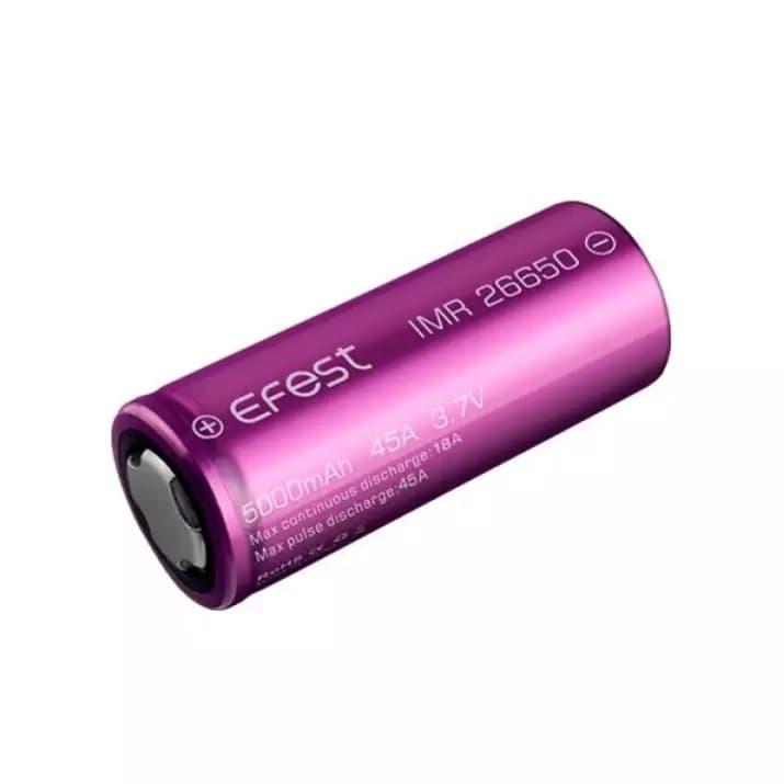 Pin sạc Efest IMR 26650 5000mAh 45A Flat top battery