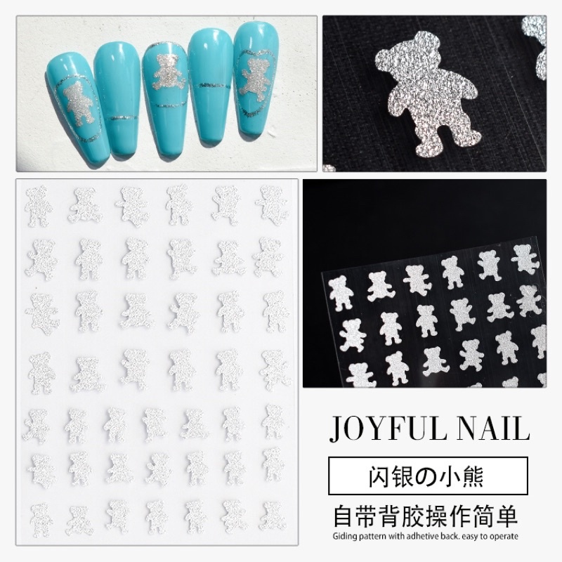 Stick nhũ dán móng 3D - sticker Flash siêu sáng dán móng tay