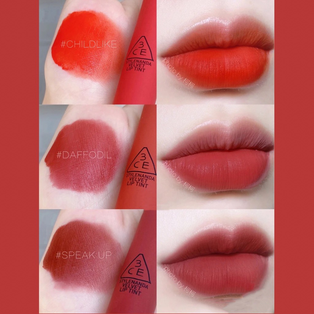 Son kem lì 3CE mềm môi tôn da Velvet Lip Tint BITTER HOUR 3CE006