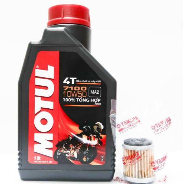 Combo motul 7100 10w-50 tặng lọc nhớt ya - motul 7100 + lọc