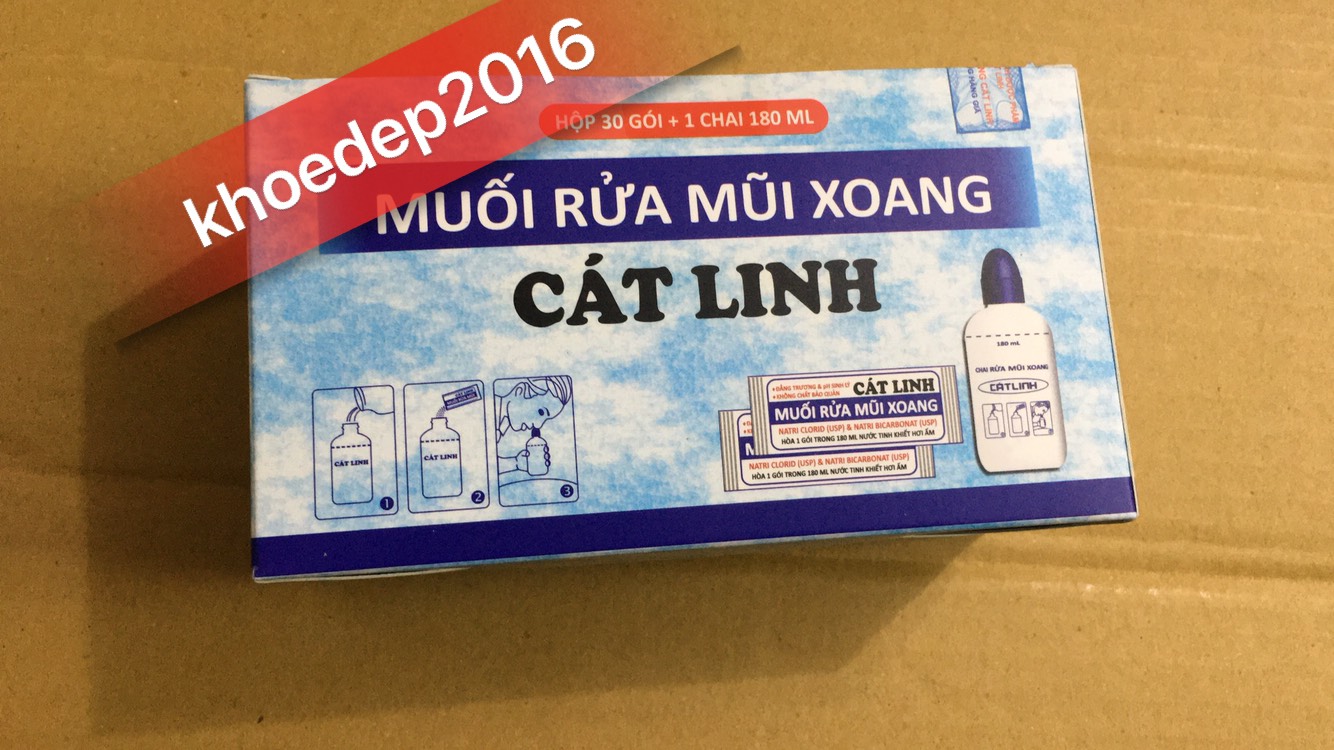 Bình rửa mũi xoang cát linh kem 30 gói-