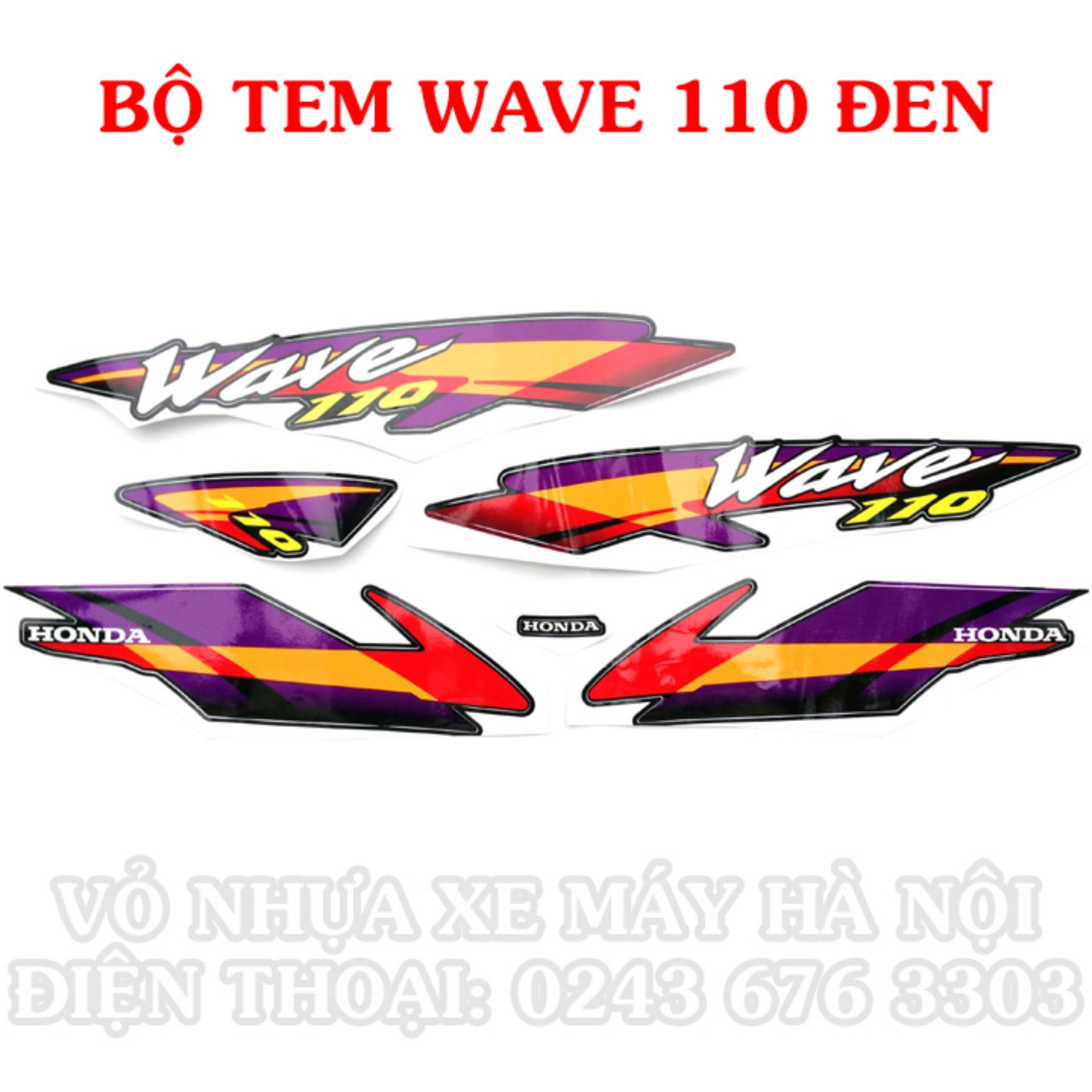 Bộ decal xe Wave 110 màu đen