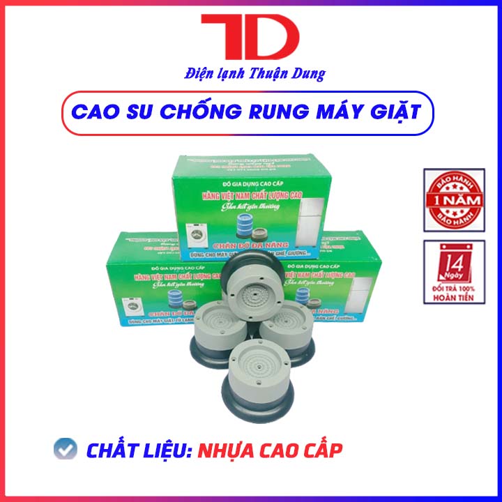 Chân đế chống rung máy giặt, tủ lạnh, bộ 4 miếng đệm lót chân chống rung, chống trượt đa năng - Điện Lạnh Thuận Dung