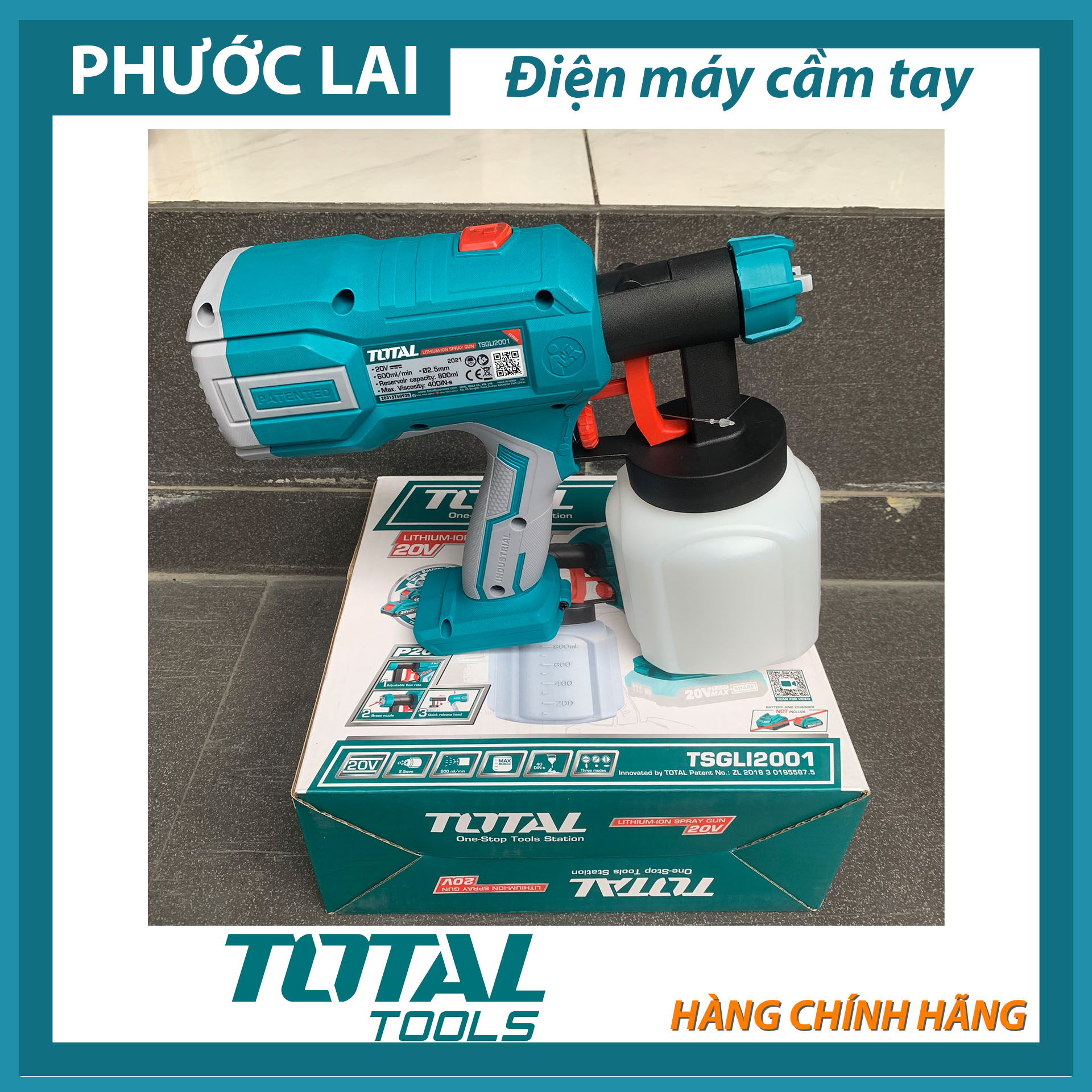 Súng Phun sơn dùng pin Lithium Total TSGLI2001