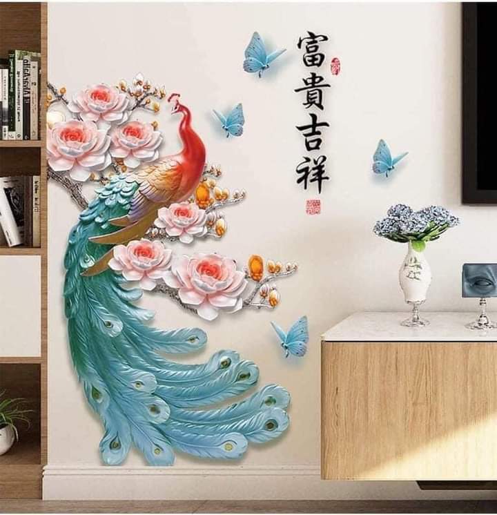DECAL DÁN TƯỜNG TẾT COMBO TRANH CÔNG PHONG THỦY