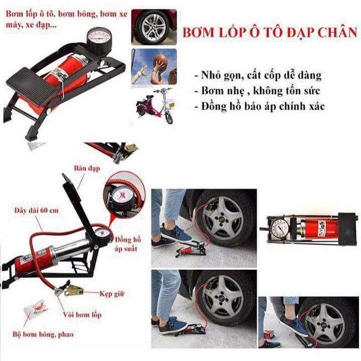 Bơm  Xe Máy,Ô Tô,Xe Đạp -Đạp Chân mini