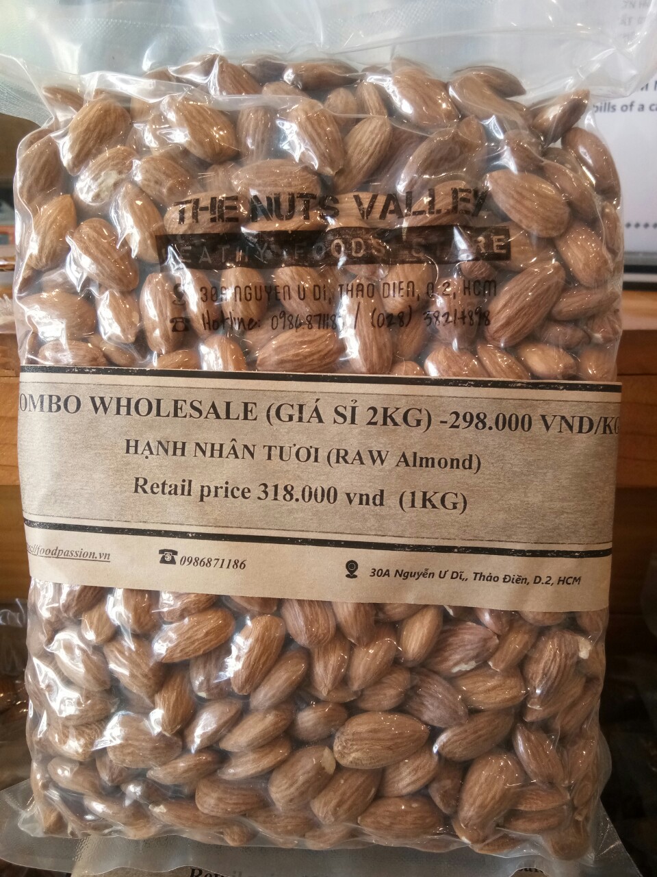 [COMBO 1kg x2]Hạt Hạnh Nhân Tươi-RAW ALMOND G2Kg