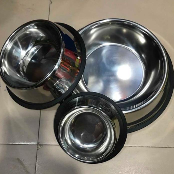 Bát ăn cho chó mèo - Chén inox chống gỉ BH12 tháng