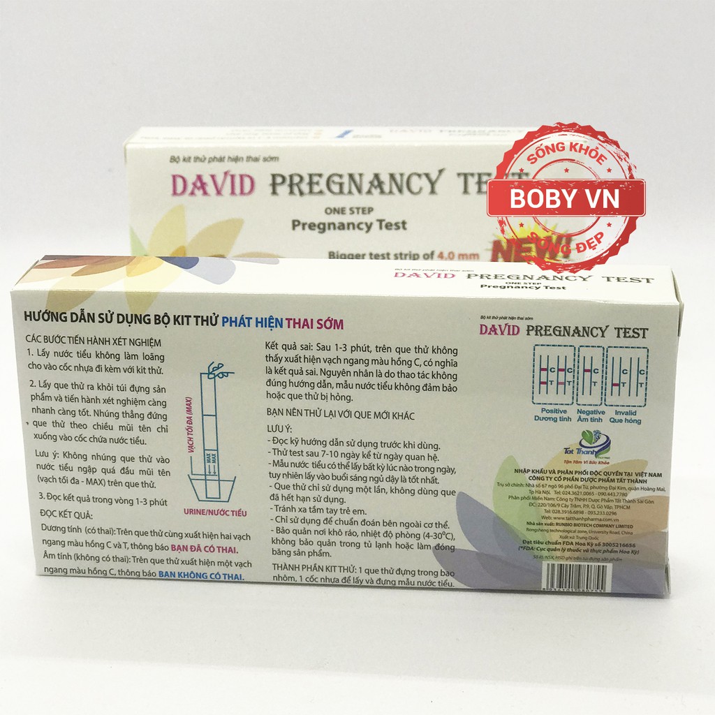 Que Thử Thai David Pregnacy Test Chính Xác