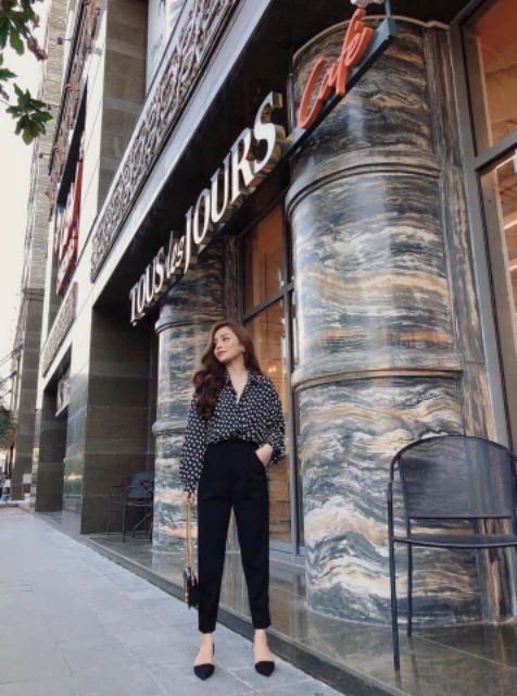 Quần tây baggy cúc bọc