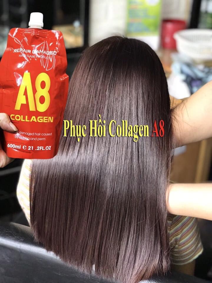 Hấp phục hồi tóc hư tổn COLLAGEN A8 CAO CẤP