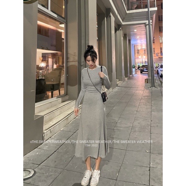 Váy maxi thun xoè dài tay- Vaydangdaichatthunzip188_P4