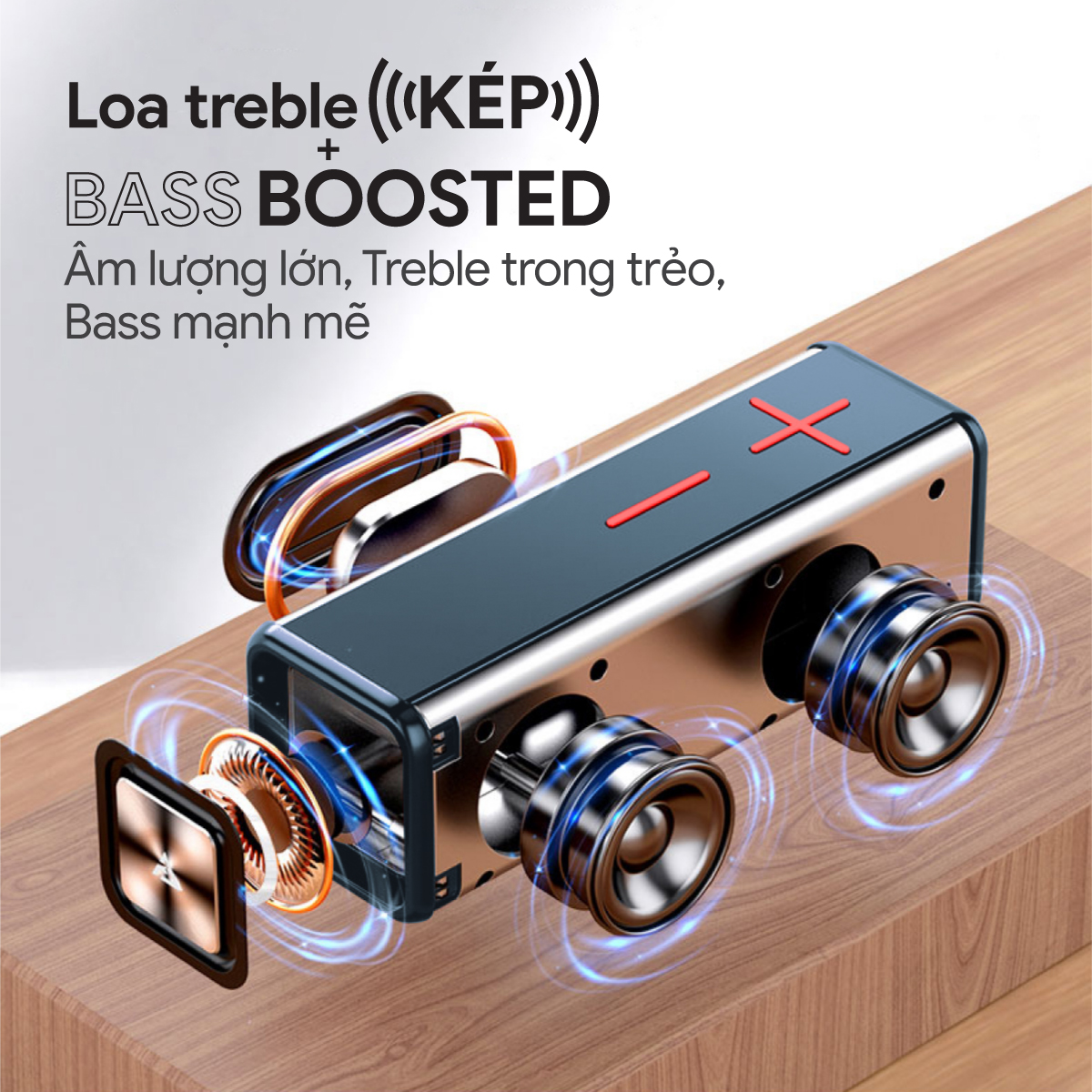 Loa Bluetooth OVLENG V13 - Loa Kép, Sạc Type C, Bluetooth 5.0, Pin 2000mah