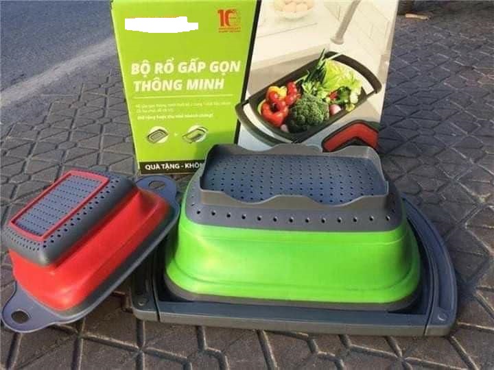Bộ 2 Rổ Silicon Gấp Gọn Thông Minh
