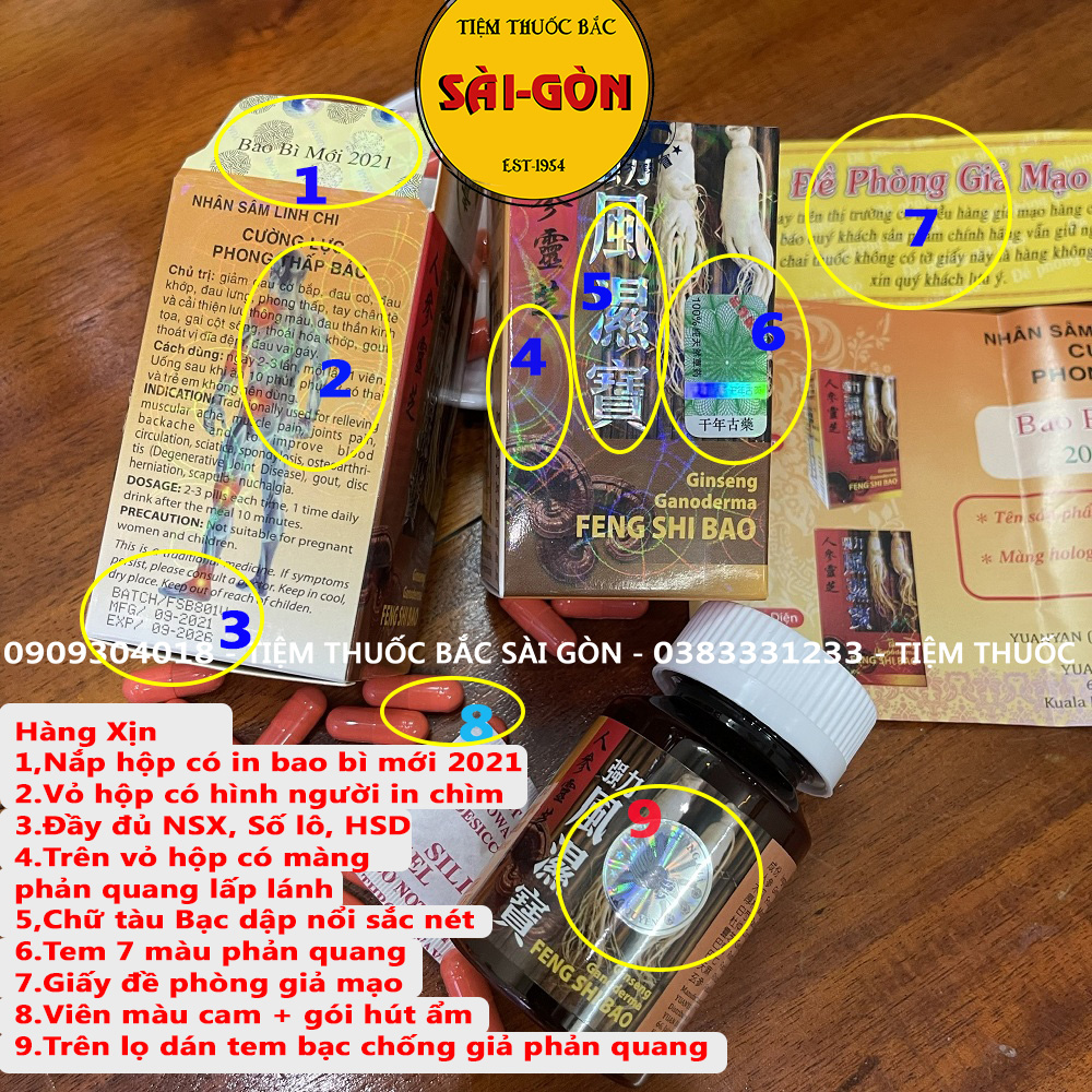 Nhân Sâm Linh Chi Cường Lực Phong Thấp Bảo Malaysia 30 viên