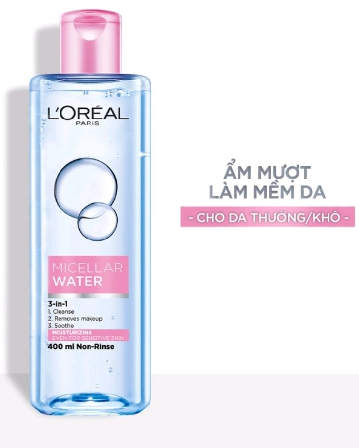 Nước tẩy trang Loreal - LOreal Paris 3-in-1 Micellar Water. 400ml