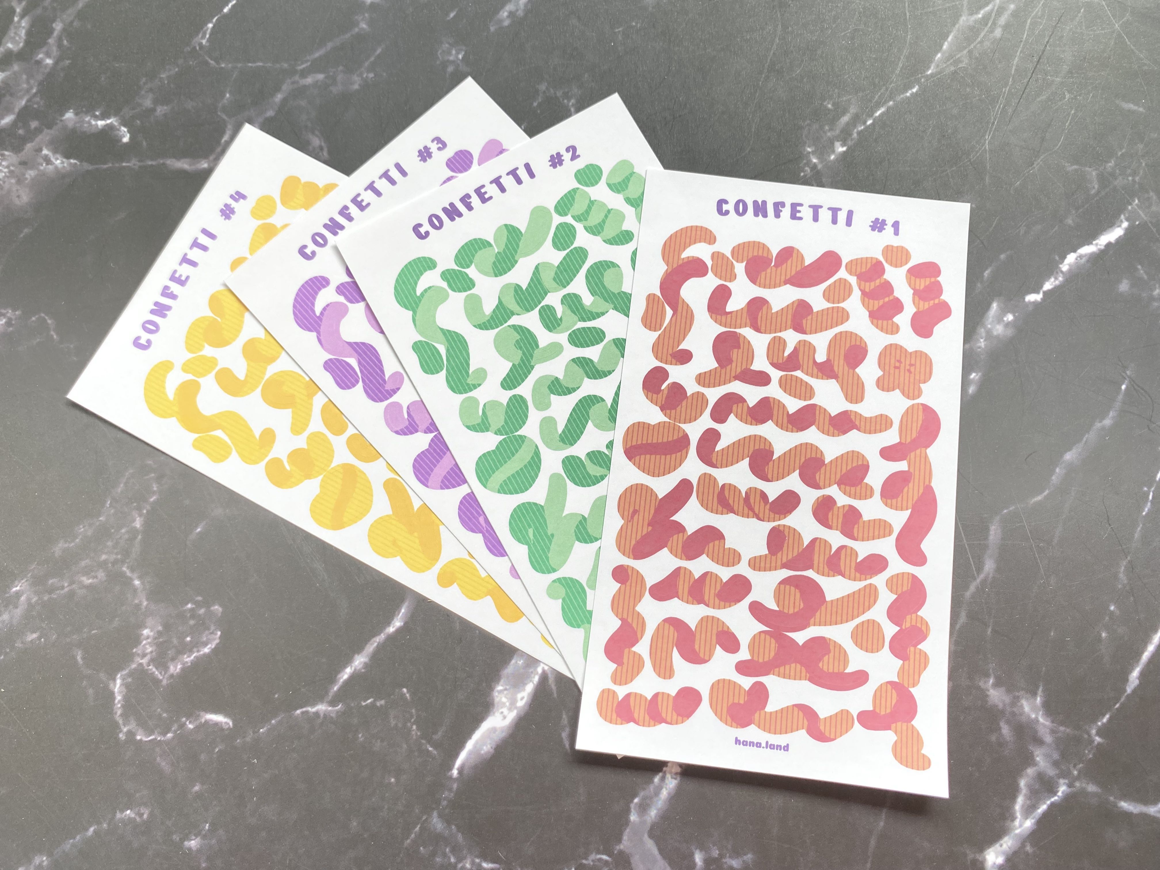 [Confetti #2] Sticker decal confetti hoa giấy #02 _ hanaland