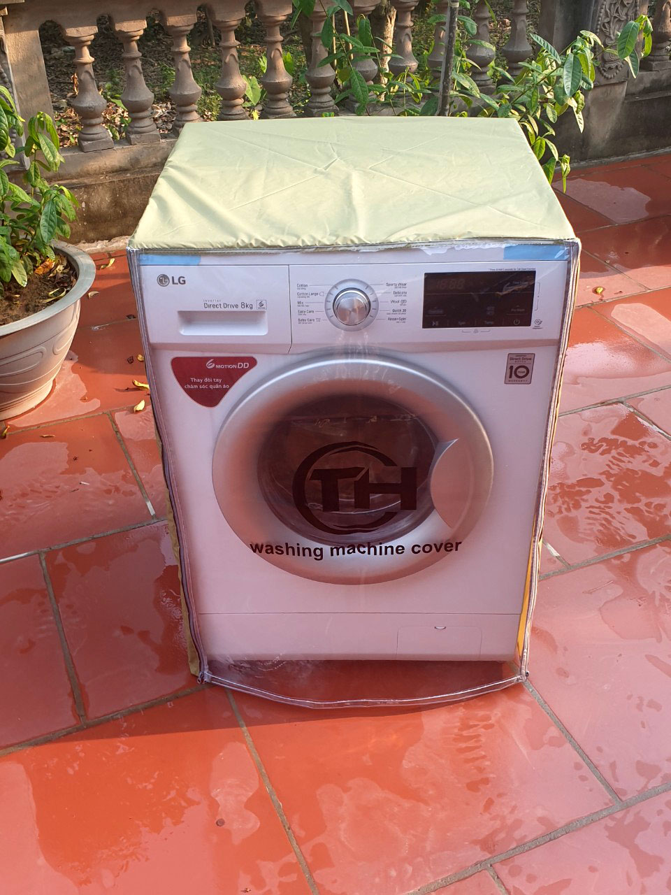 Áo trùm máy giặt cửa ngang  vải dù