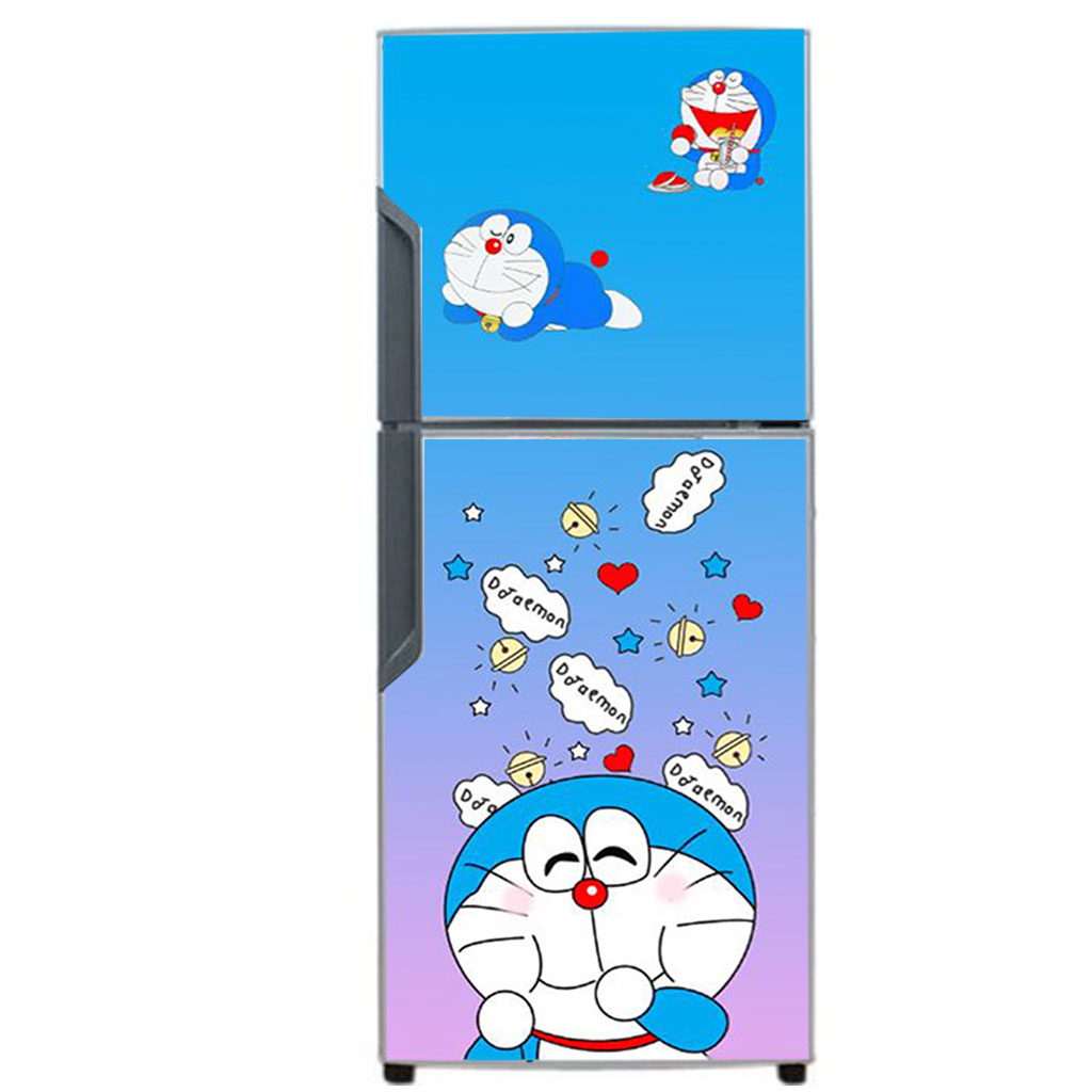 [HCM]Decal dán trang trí tủ lạnh Doraemon Mẫu 03
