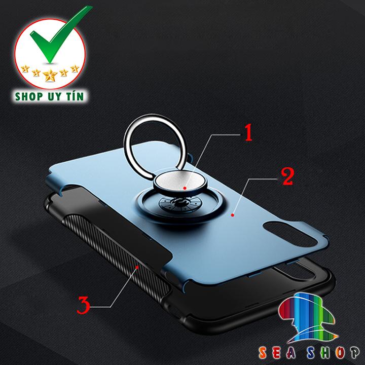 Ốp lưng iPhone X / iPhone 10 chống sốc kèm iRing cao cấp (đen)