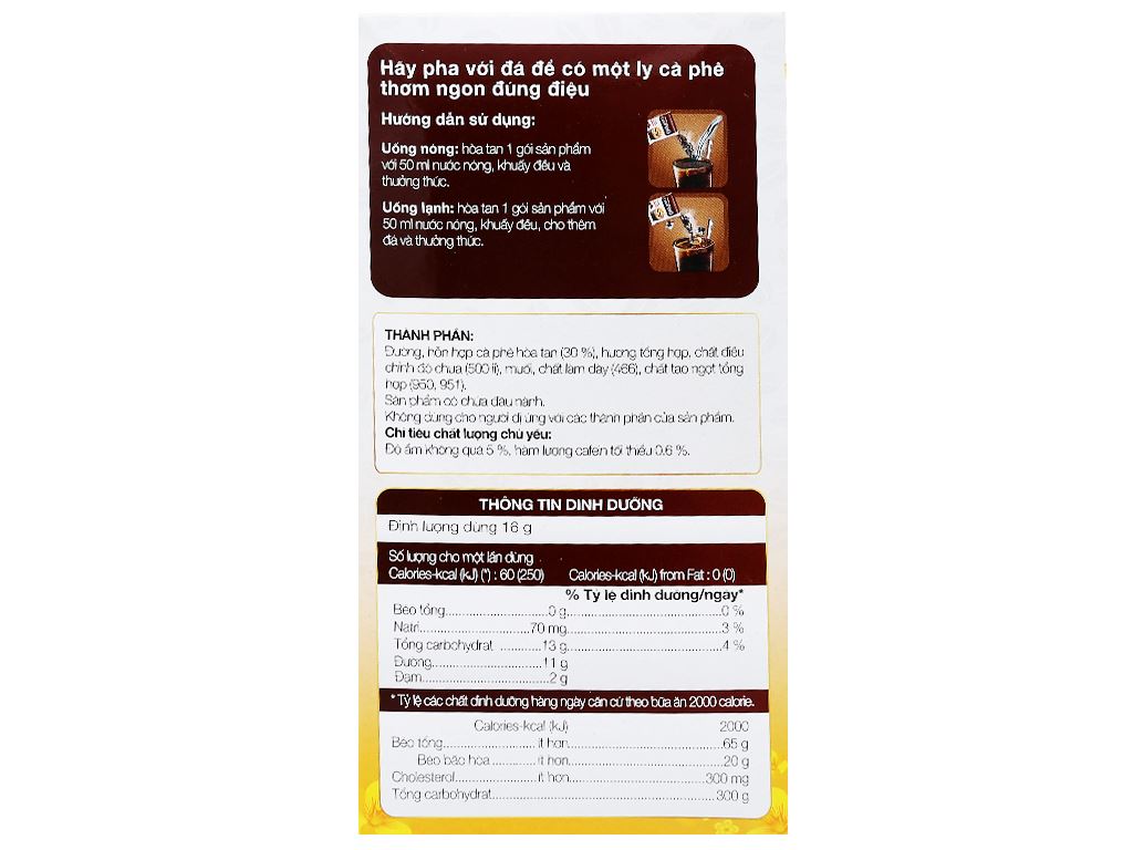 CÀ PHÊ CAFE PHỐ ĐEN ĐÁ MACCOFFEE GÓI 10 GÓI/ 16G