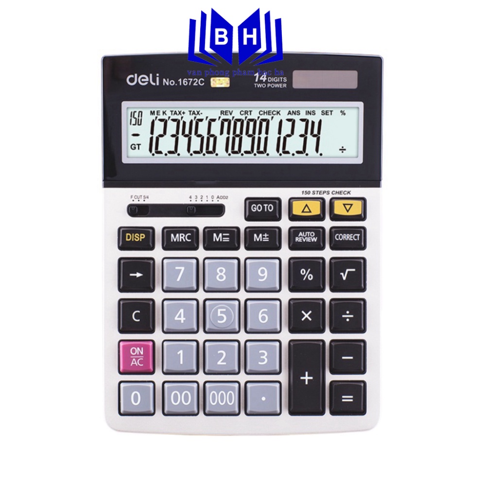 Máy tính Deli 1672C hiển thị 14 số