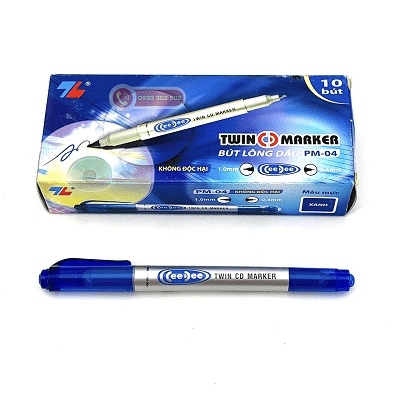 HỘP 10 cây bút lông dầu hai đầu CD Thiên Long PM-04 ( Xanh, Đỏ, Đen)