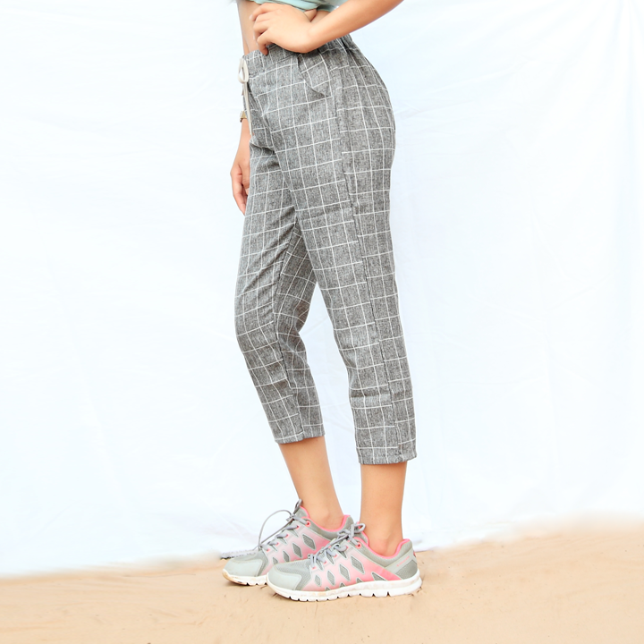 quần lửng baggy  jogger caro