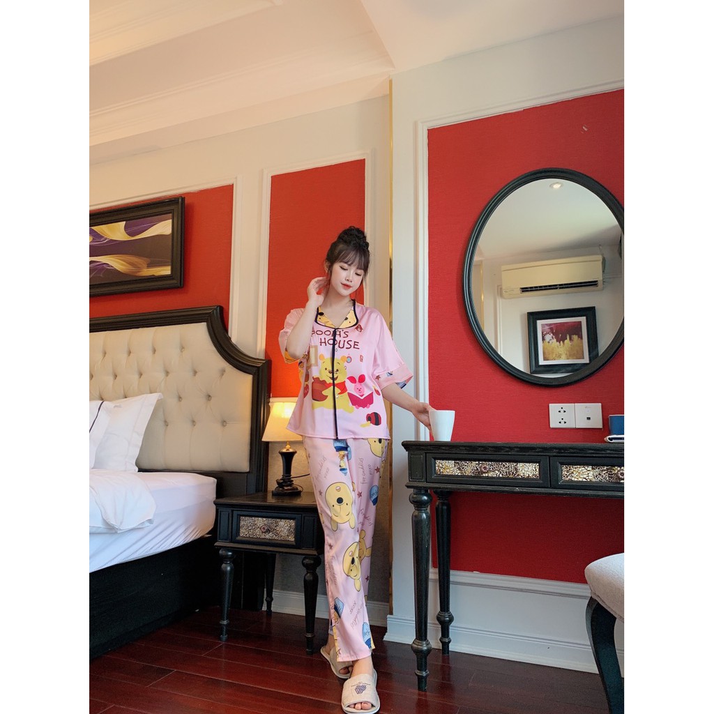 [HCM]SÉT BỘ PYJAMA LỤA LATIN 2D THIẾT KẾ