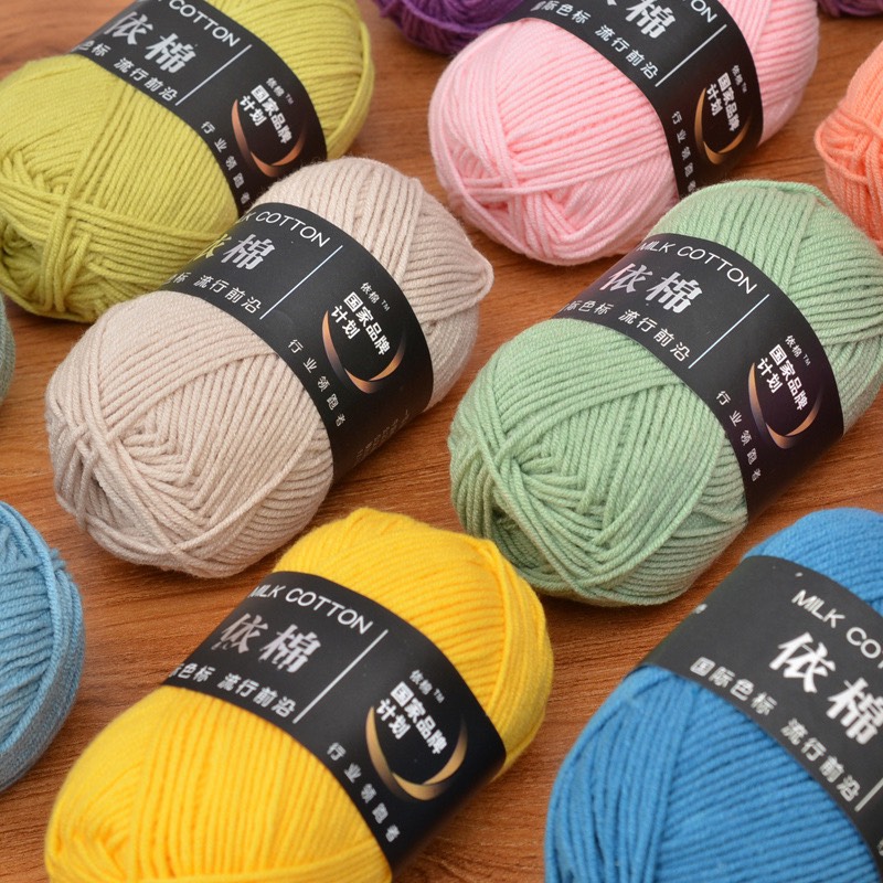 Len Milk Cotton Mác Đen Cuộn 50gr - Hàng Loại 1 (Mã 51-90)