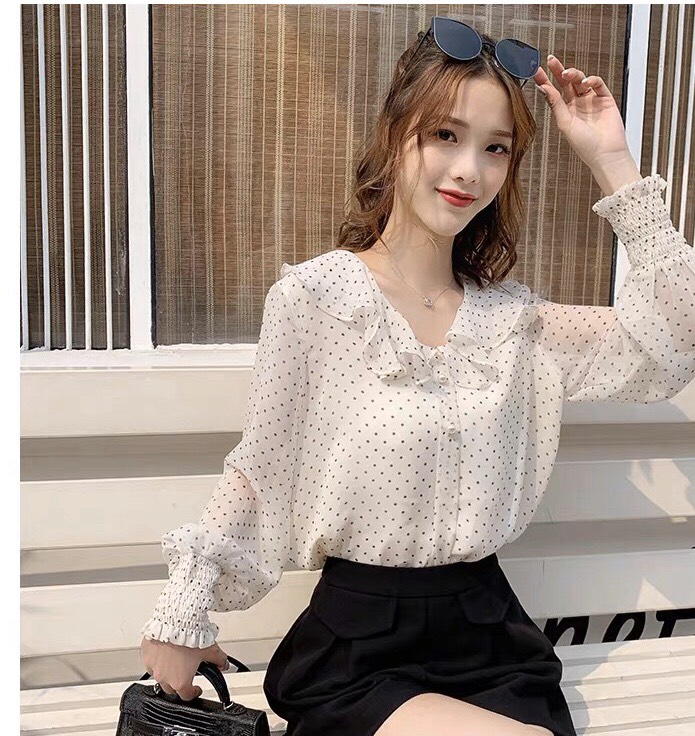 ÁO SƠ MI CHẤM BI CỔ TIM BEYEU1688 - BY6367