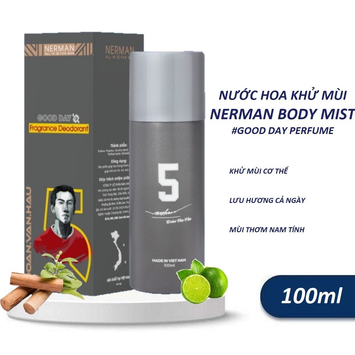 Nerman good day perfume for men body mist 100ml