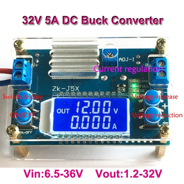 32V 5A DC DC Buck Converter CC CV Variable DC Power Supply Module 1.2 32V Adjustable Voltage Regulator Voltmeter Step Down