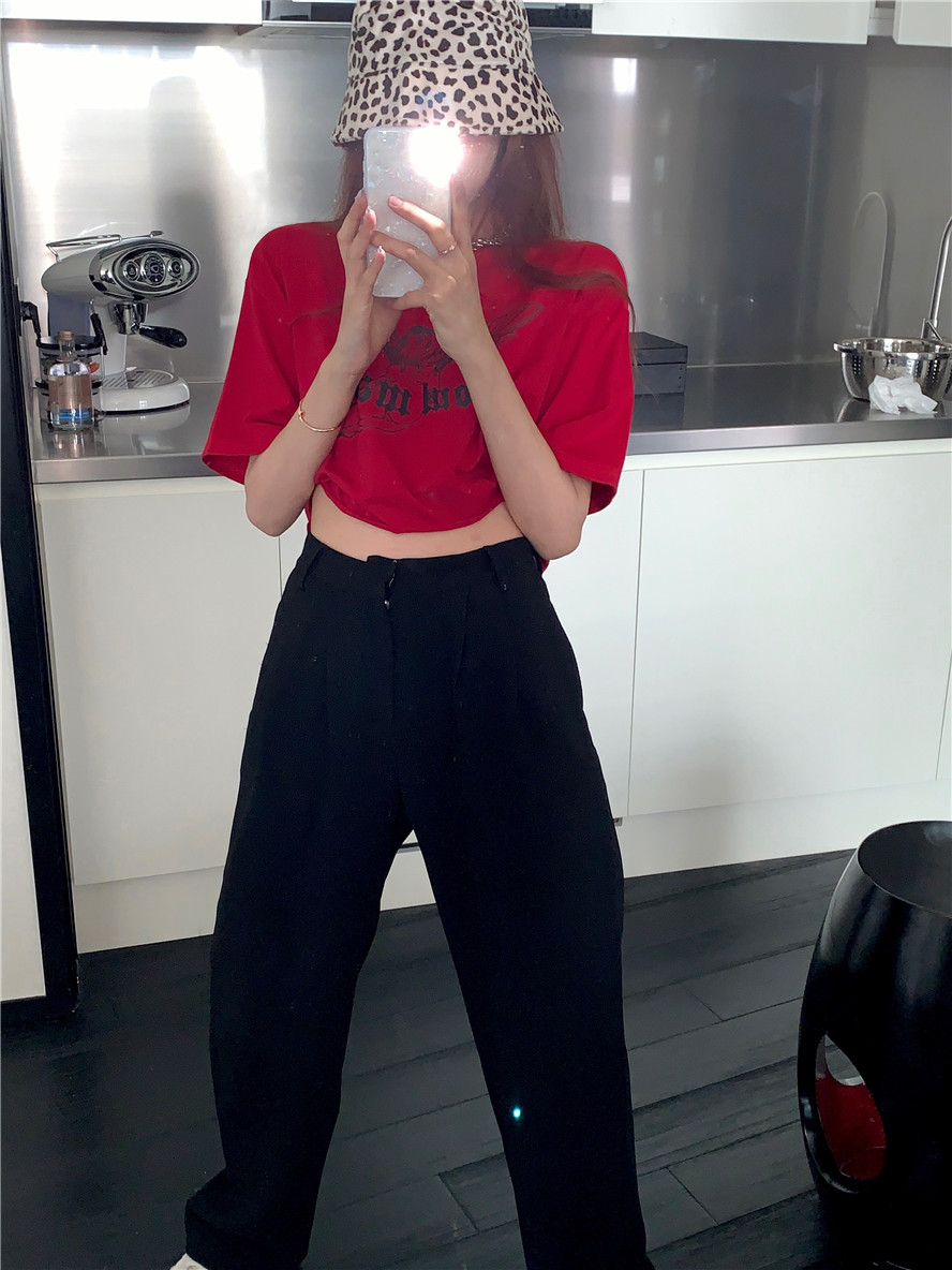 áo  croptop đỏ đô hàng Quảng châu