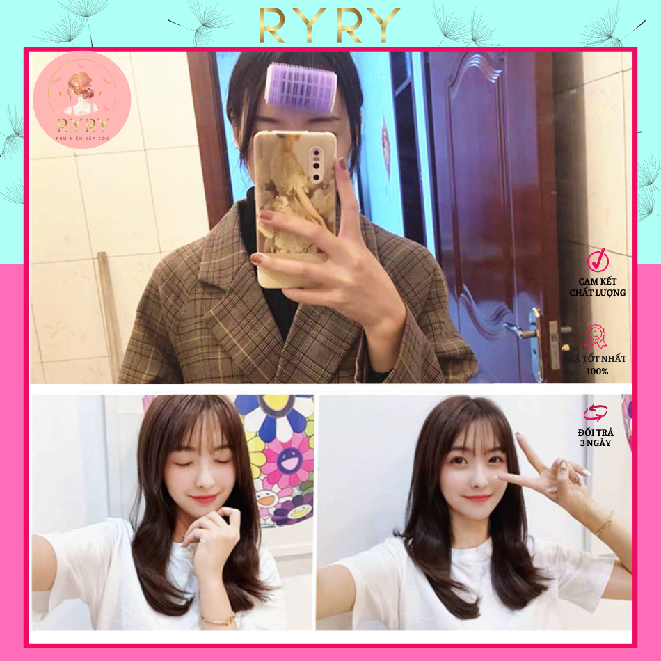 Set 2 lô cuốn tóc tự dính 2 lớp (lô gai cuốn cúp tóc phồng mái 2 lớp)