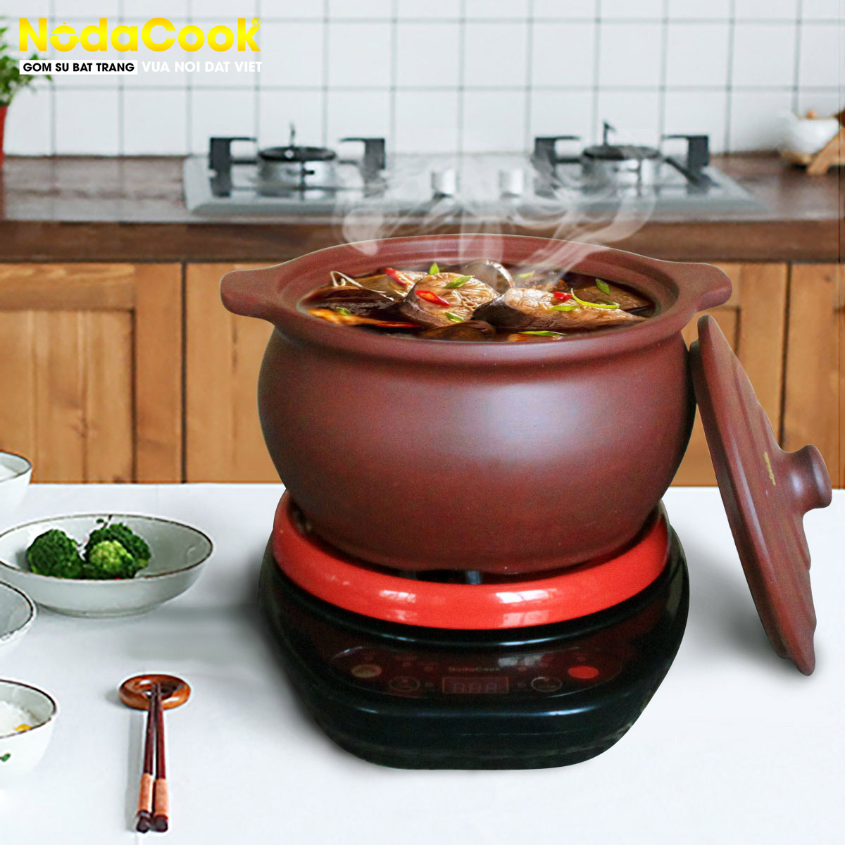 Nồi kho cá điện 3.3 lít NodaCook đất nung