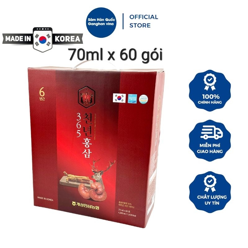 Nước hồng sâm linh chi nhung hươu 365 hansusam
